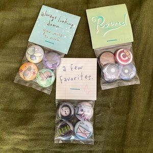 Kurt Halsey Art series 1” button Pins | 3 series sets original packaging Y2K